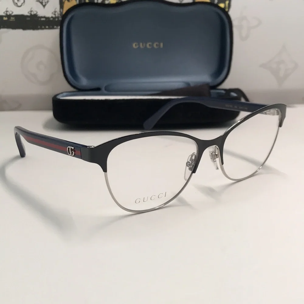 New Authentic Gucci Black Eyeglasses for Men GG0718o 006